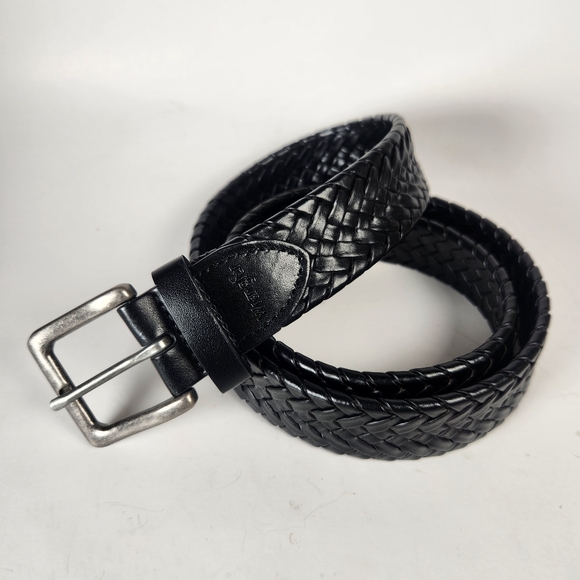 WRANGLER Belt Size 34 Black Braided Leather - Picture 2 of 7